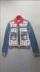 46 正規品 DSQUARED2 チェック レイヤード トラッカー デニム ジャケットのサムネイル