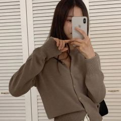 L'AUBE BLANC 半袖ニット カーディガン セット グレー ローブブラン