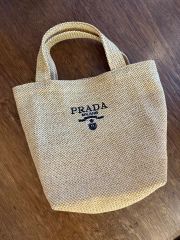 PRADA 海外 ベージュ トート かご バッグ トートバッグ pa01 - メルカリ