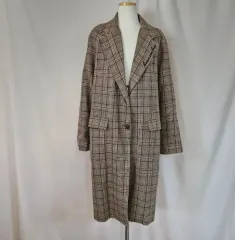 ボニーアレックス CHECK ロング ジャケット ブラウン パータン