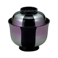 3.3寸 羽反小吸椀/お椀 〔紫銀市松 TA〕 直径99×高さ97(68)mm 日本製 食洗機対応 〔和食 レストラン 店舗 お店〕