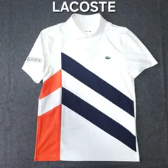 【👌値下げ交渉受付中】LACOSTE SPORT 半袖 ポロシャツ メンズ US S表記 日本Mサイズ ホワイト マルチカラー 切替 ラコステ スポーツ ゴルフ テニス