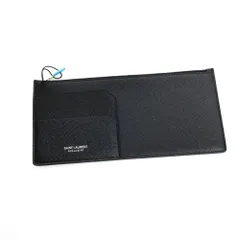【中古】【未使用】サンローラン SAINT LAURENT レザー フラグメントケース ブラック【メンズ】