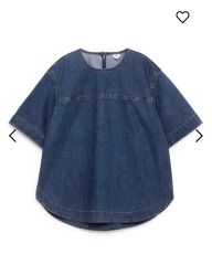 新品 未使用 MACPHEE デニム パフスリーブブラウス インディゴ 9号 