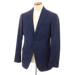 【中古】リングヂャケット RING JACKET ウール ピンストライプ 3B テーラードジャケット ネイビーxホワイト【サイズ46】【メンズ】
