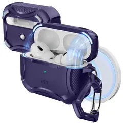 ESR AirPods Pro2 ケース 2023/2022/2019 MagSafe対応 キズ防止 強力落下保護 Cyberシリーズ パープルのサムネイル