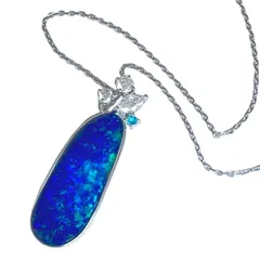 TASAKI　タサキ　ネックレス　大粒　ボルダーオパール　ダイヤ　750　K18　WG　希少　レアのサムネイル