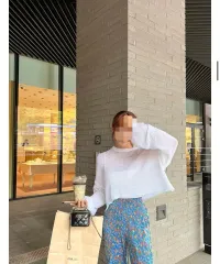 シースルー クロップド ニット