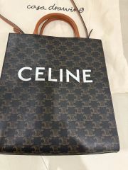 美品 CELINE ミニ ホリゾンタル カバ トリオンフキャンバス&カーフ