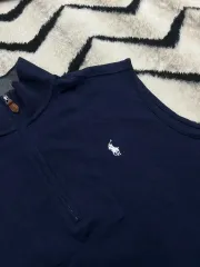 L POLO RALPH LAUREN ゴルフ コットン ハーフジップ ベスト/ネイビー