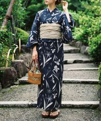 新品 浴衣 utatane 紺 下駄 帯 粋紺市松にチューリップ - メルカリ