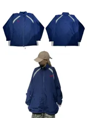 PUMA プーマ ネイビー オーバーサイズ ロゴ ウィンドブレーカー ジャケット XL