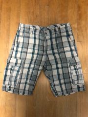 A BATHING APE ラブジェネチェック柄 カーゴショートパンツ XL - メルカリ