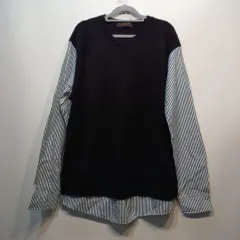 レディース ボーダー柄 ニット シャツ 春 秋 95 100 サイズ 62071