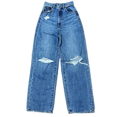 MOUSSY HW CRASH LOOSE STRAIGHT 2 ルーズストレート ブルー サイズ23 レディースXXS マウジー