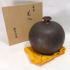 高岡銅器」の鋳銅花瓶 鯉・鮎・蟹などの金銀象嵌・彫金が施された