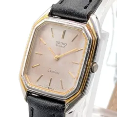 SEIKO EXELINE 7320-5370 Watch Quartz Ladies Square Y2K 00S セイコー エクセリーヌ 時計 クオーツ レディース スクエア ゴールド シルバー コンビ ゴールド文字盤 ヴィンテージ 稼働品