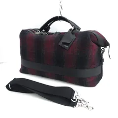 HUNTING WORLD / ハンティングワールド ◆チェック 2WAYボストンバッグ ツイード レザー 【バッグ/バック/BAG/鞄/カバン】ブランド【中古】のサムネイル