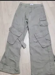 素材しっかり カーゴ レディース ズボン 30 新品