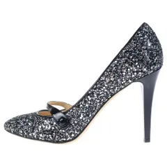 JIMMY CHOO (ジミーチュウ) ラメグリッター ヒール パンプス シューズ シルバー/ブラック レディース