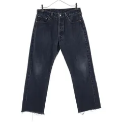 Levi's (リーバイス) 90S 501 CUT OFF 後染め ボタン裏刻印522 スモールe デニムパンツ ブラック