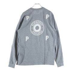 BURBERRY (バーバリー) 22SS × POP TRADING COMPANY ポップトレーニングカンパニー ロゴプリント 長袖クルーネックスウェットトレーナー グレー 8054856