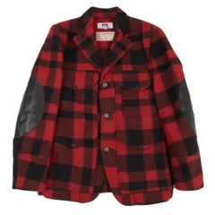 アイ ジュンヤワタナベ マン コムデギャルソンeYe JUNYA WATANABE MAN COMME des GARCONS チェックレザーエルボーパッチジャケット 赤黒SSのサムネイル