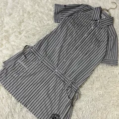 《良品》FILA golf ゴルフウェア グレー L ワンピース ストライプ柄 スポーツ