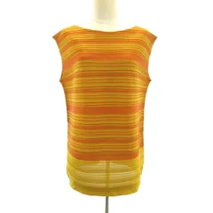 プリーツプリーズ PLEATS PLEASE 美品 04AW 横プリーツ 総柄 ワンピース チュニック バウンス オレンジ 3 約L PP43-JK672のサムネイル