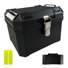 WAITREEバイク リアボックス トップケース ボックス バイクケース【45L 62L 防水防塵】オートバイボックス 原付用 大容量 鍵2本付き 軽量 取付ベース付 汎用 簡単脱着 四角型 ブラック ヘルメット収納 バックレスト キーロック 1dff97d1