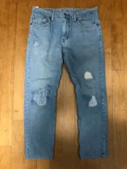 リーバイス 512 ヴィンテージ ダメージ スリム テーパード ライトブルー デニムパンツ 32