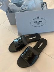 PRADA サンダル ビジュー リボン ルームシューズ ケース付き トラベル 