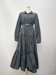 着物リメイク 紬ピンタックシャツワンピース - メルカリ