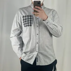 カルバン・クライン スリムフィット グレー チェック 長袖シャツ XL 250802