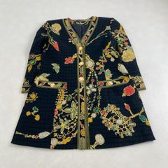 レオナール ノーカラージャケット 金ボタン 9 ブラック 黒 - メルカリ