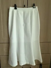 クリーム色 シフォン ロング スカート