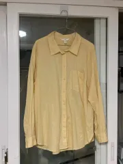 H&M リネン 黄色 シャツ