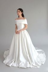 ウエディングドレス オフショルダー 5〜7号 IKS012 ララシャンス
