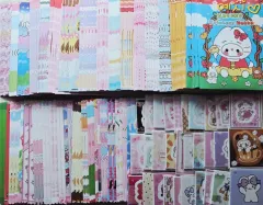 韓国雑貨 文房具 自家製封筒 (一般80枚/なみなみ柄40枚) + スティッカー シール 30セット