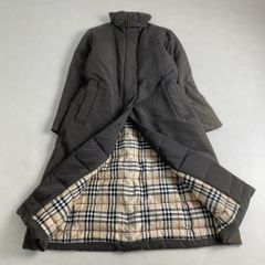 バーバリーロンドン ダウンコート タヌキファー ノバチェック ブラウン 