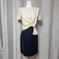 新品 LYNN 린 ワンピース セットアップ アイボリー、ブラック (55サイズ)