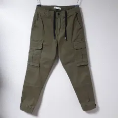 30/ザラ カーキ シャーリング カーゴ パンツ/30-952