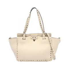 ヴァレンティノ・ガラヴァーニ Valentino Garavani トートバッグ ロックスタッズ 2WAY アイボリー レザー ロックスタッズ 2wayトート レディース Used Aのサムネイル