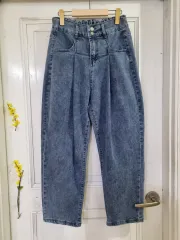 春 夏 ワイド ストレッチ 딩 デニム バギースタイル ワイドパンツ ほぼ新品 77サイズ
