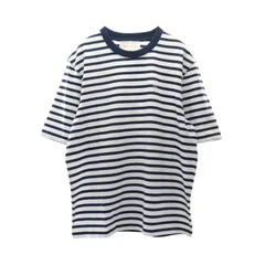 アミ AMI 半袖Tシャツ ボクシーフィット マリンボーダー UTS374.JE0210A044S ホワイト/ブルー コットン Tシャツ ユニセックス 新品のサムネイル