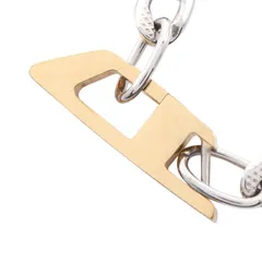 ディーゼル DIESEL ネックレス ロゴ チェーン DX1343040 シルバー ステンレススチール GP（ゴールドメッキ） ネックレス シルバー メンズ Used B