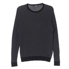 M DKNY ディーケーエヌワイ ブラック チャコール CHECK 格子柄 チェック柄 長袖 ニット セーターのサムネイル