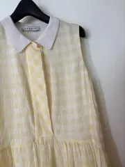 サンドロ チェック ノースリーブ シャツ ワンピース 出勤ルック オールドマネールック ゲストルック 結婚式のサムネイル