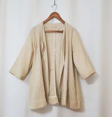 カレンソロジー　C.S.G　コットンリネン　ノーカラー　ジャケット　ベージュ カレンソロジー C.S.G コットンリネン ノーカラー ジャケット ベージュ