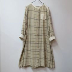 美品☆ツハルTSUHARU SM2☆人気完売 リネン100%チェック コート F 